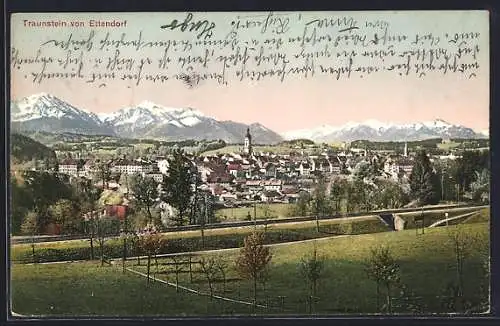AK Traunstein, Teilansicht von Ettendorf