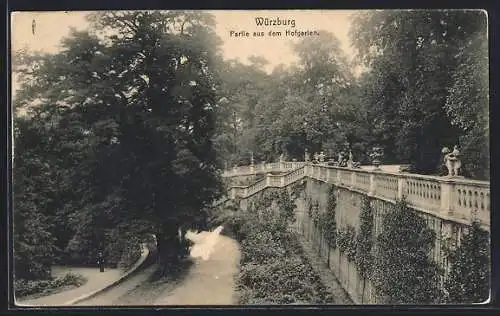 AK Würzburg, Partie aus dem Hofgarten