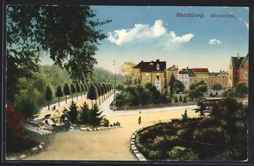 AK Rendsburg, Blick in die Kielerstrasse