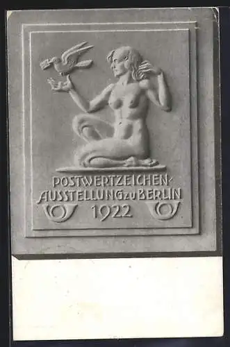 AK Berlin, Postwertzeichen-Ausstellung 1922, Relief, Ganzsache