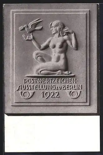 AK Berlin, Postwertzeichen-Ausstellung 1922, Relief, Ganzsache