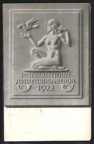 AK Berlin, Postwertzeichen-Ausstellung 1922, Relief, Ganzsache