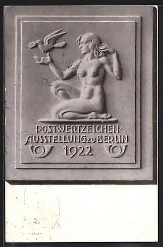 AK Berlin, Postwertzeichen-Ausstellung 1922, Relief, Ganzsache