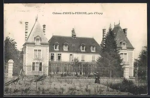 AK Igny-la-Perche, Château près d`Urcay avec jardin et clôture élégante