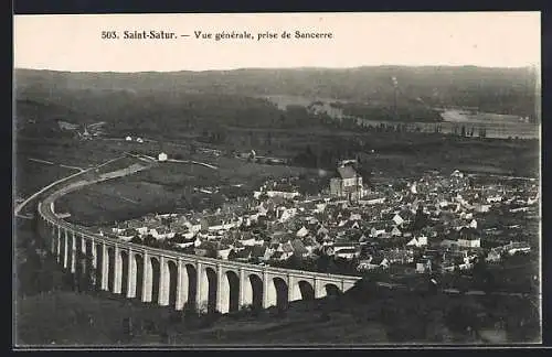 AK Saint-Satur, Vue générale, prise de Sancerre