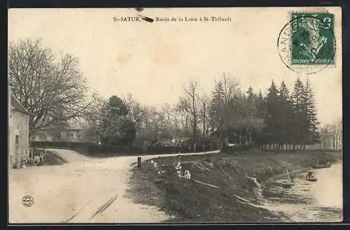 AK Saint-Satur, Bords de la Loire à St-Thibault