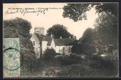 AK Jalognes, Château des Pestilères vu du parc en Berry