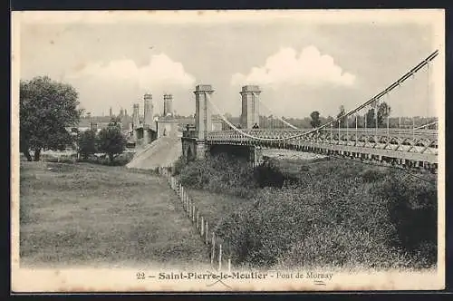 AK Saint-Pierre-le-Moûtier, Pont de Mornay et paysages alentours