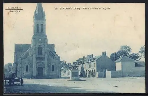 AK Sancoins, Place d`Armes et l`Église