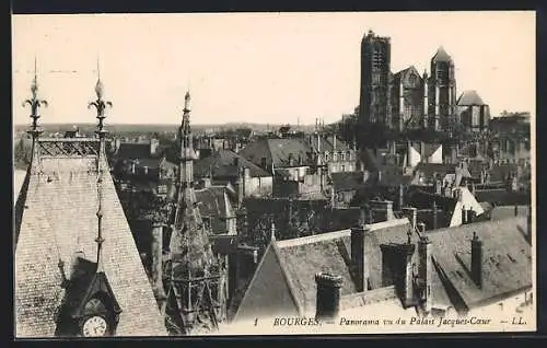 AK Bourges, Panorama vu du Palais Jacques-Cœur