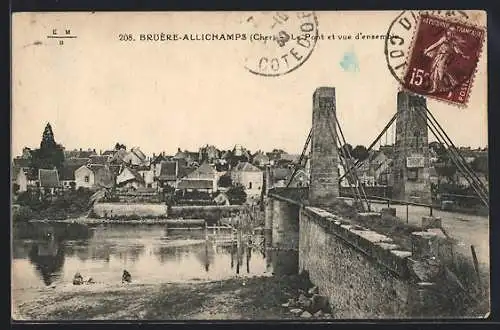 AK Bruère-Allichamps, Le pont et vue d`ensemble du village