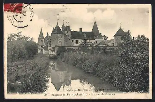 AK Saint-Amand, Château de Bonnais et son reflet dans l`eau