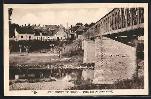 AK Drevant, Pont sur le Cher (1896)