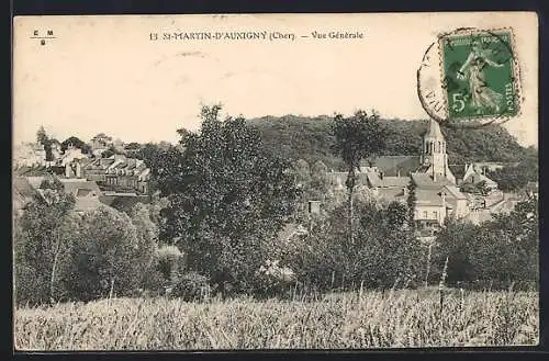 AK Saint-Martin-d`Auxigny, Vue générale du village et de la campagne environnante