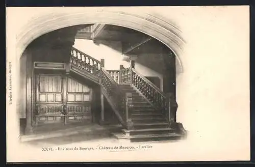 AK Château de Menetou, Escalier élégant et majestueux