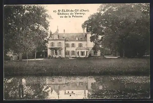 AK Saint-Éloi-de-Gy, Château du Vernay, vu de la Pelouse