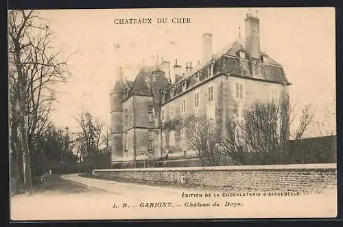 AK Garigny, Château de Doys entouré d`arbres et de mur de pierre