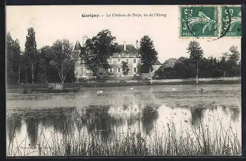 AK Garigny, Le Château de Doys, vue de l`étang