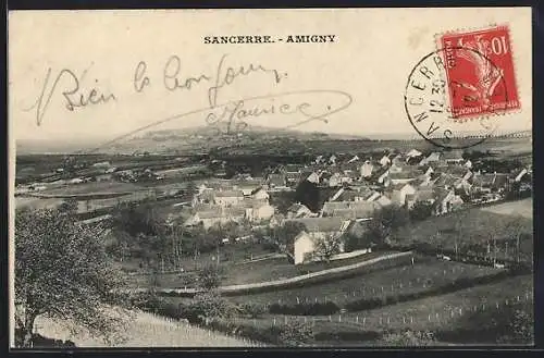 AK Sancerre, Vue sur le village d`Amigny et ses environs