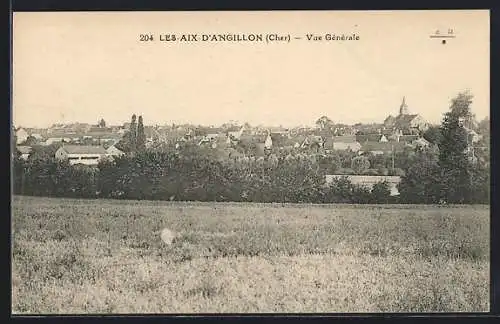 AK Les Aix-d`Angillon, Vue générale du village et des champs environnants