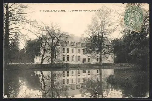 AK Boulleret, Château du Pézeau, facade Est et son reflet dans l`eau