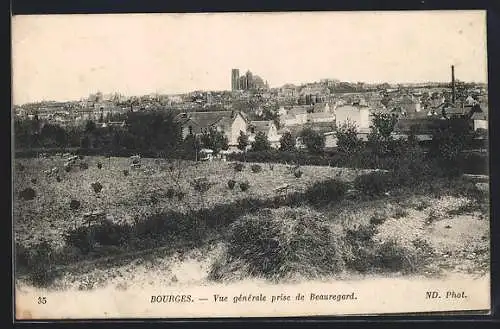 AK Bourges, Vue générale prise de Beauregard