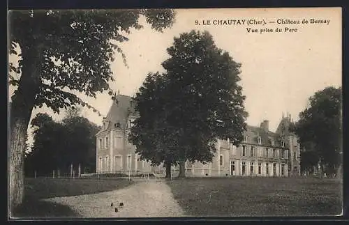 AK Le Chautay, Château de Bernay, vue prise du parc