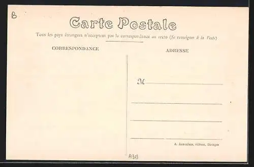 AK Culan, Vue sur l`Arnon et le pont en pierre historique