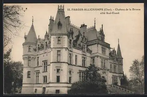 AK Farges-Allichamps, Château de la Brosse côté Sud-Ouest