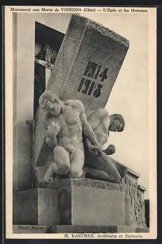 AK Vierzon, Monument aux Morts, L`Épée et les Hommes