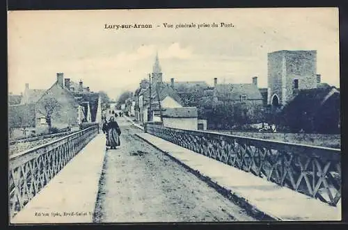 AK Lury-sur-Arnon, Vue générale prise du Pont