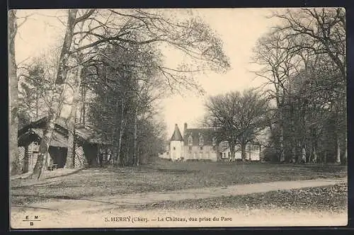 AK Herry, Le Château, vue prise du Parc