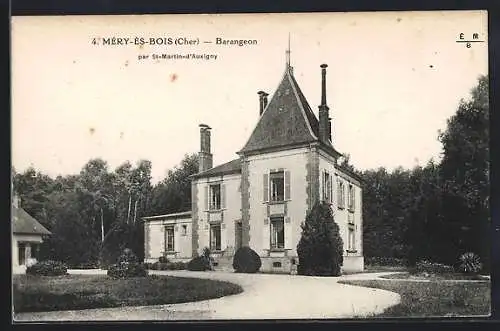 AK Méry-ès-Bois, Vue de la maison Barangeon entourée de verdure