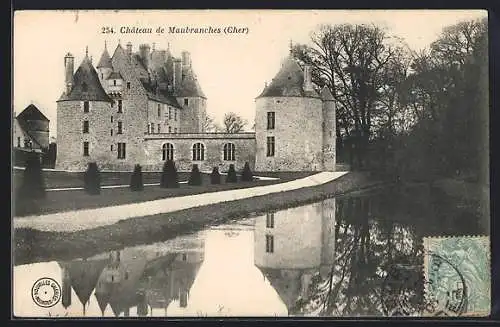 AK Maubranches, Vue du Château et son reflet dans l`eau