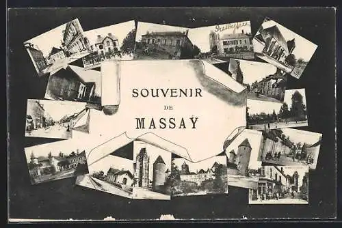 AK Massay, Souvenir avec multiples vues de la ville