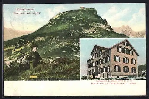 AK Appenzell, Hohenkasten mit Gasthaus auf dem Gipfel