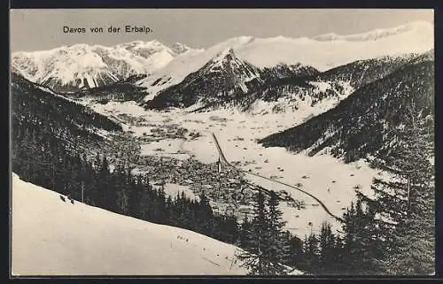 AK Davos, Blick von der Erbalp auf den Ort