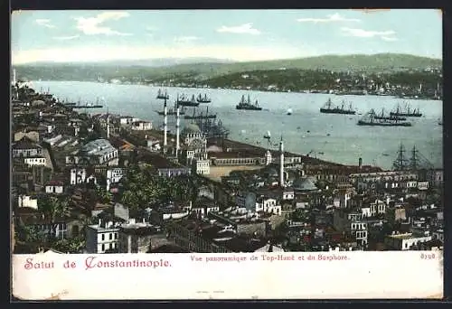 AK Constantinople, vue panoramique de Top-Hane et du Bosphore