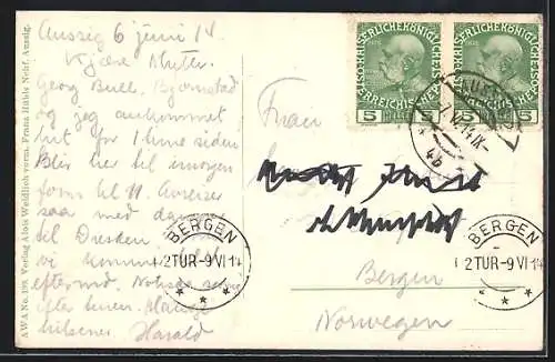 AK Aussig / Usti, Panoramaansicht gegen Süden