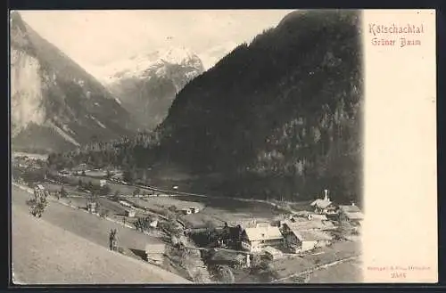 AK Bad Gastein, Kötschachtal, Teilansicht mit Hotel Grüner Baum