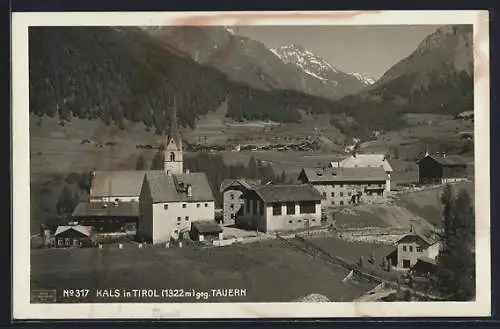 AK Kals, die Kirche, Blick auf die Tauern