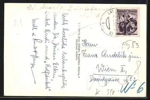 AK Latschach, Ortsansicht mit Mittagskogel