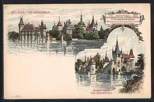 Lithographie Budapest, Vue Méridionale, Vue Occidentale