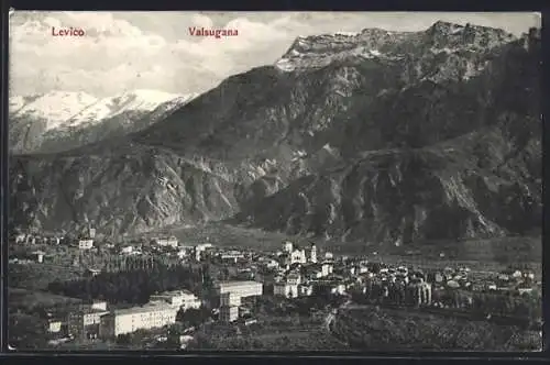 AK Levico, Valsugana, Ortsansicht mit Bergpanorama