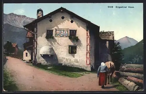 AK Münstertal, Blick auf ein Haus mit Strassenpartie