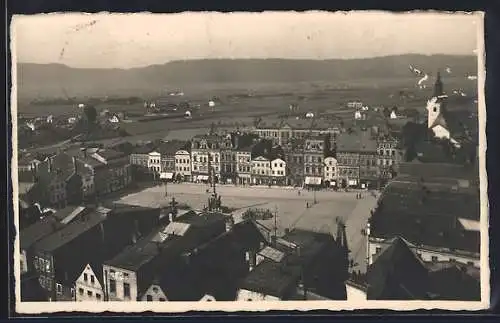 AK Braunau, Ringplatz aus der Vogelschau