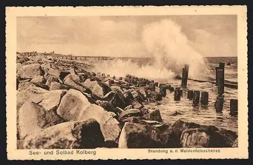 AK Kolberg, Brandung an der Waldenfelsschanze