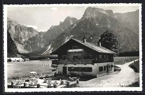 AK Grünau im Almtal, Almsee, Alpen-Gasthof Deutsches Haus