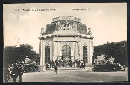 AK Wien, Schönbrunn, K. k. Menagerie, Papageien-Pavillon