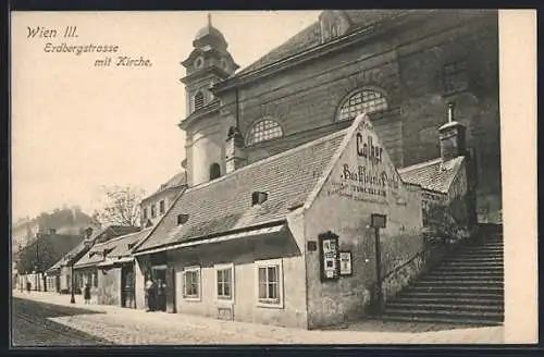 AK Wien, Erdbergstrasse mit Kirche